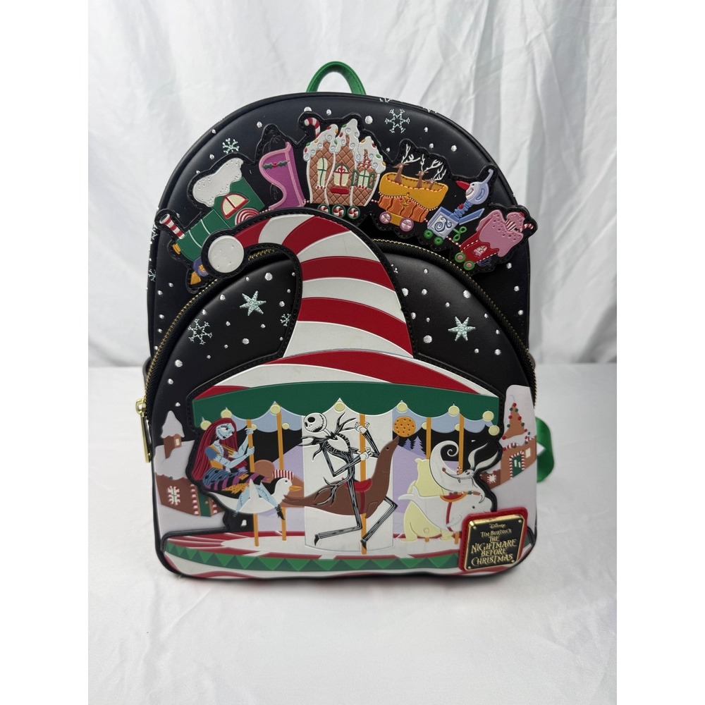 Loungefly Disney Nightmare Before Christmas‎ Carousel Mini Backpack Jack Sally